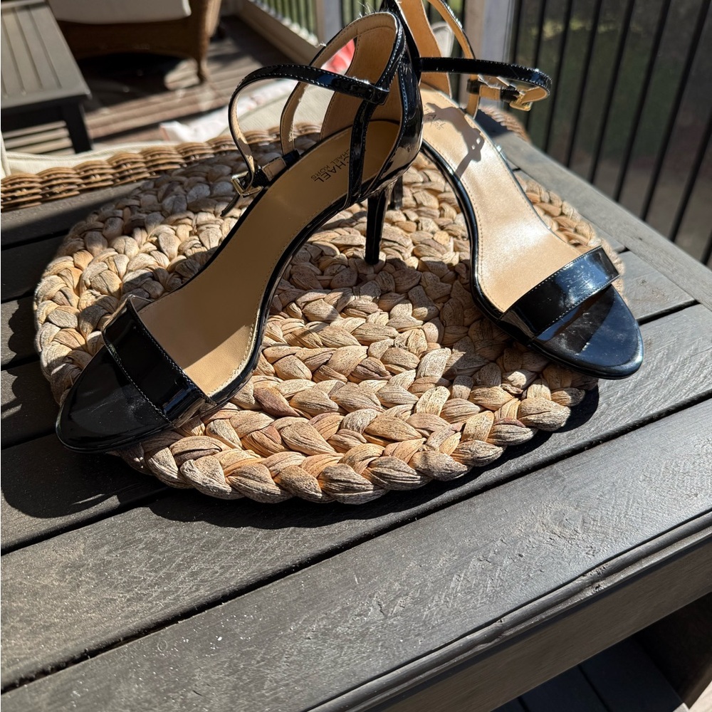 Elegant Black Patent Strappy Heels ready for holiday parties